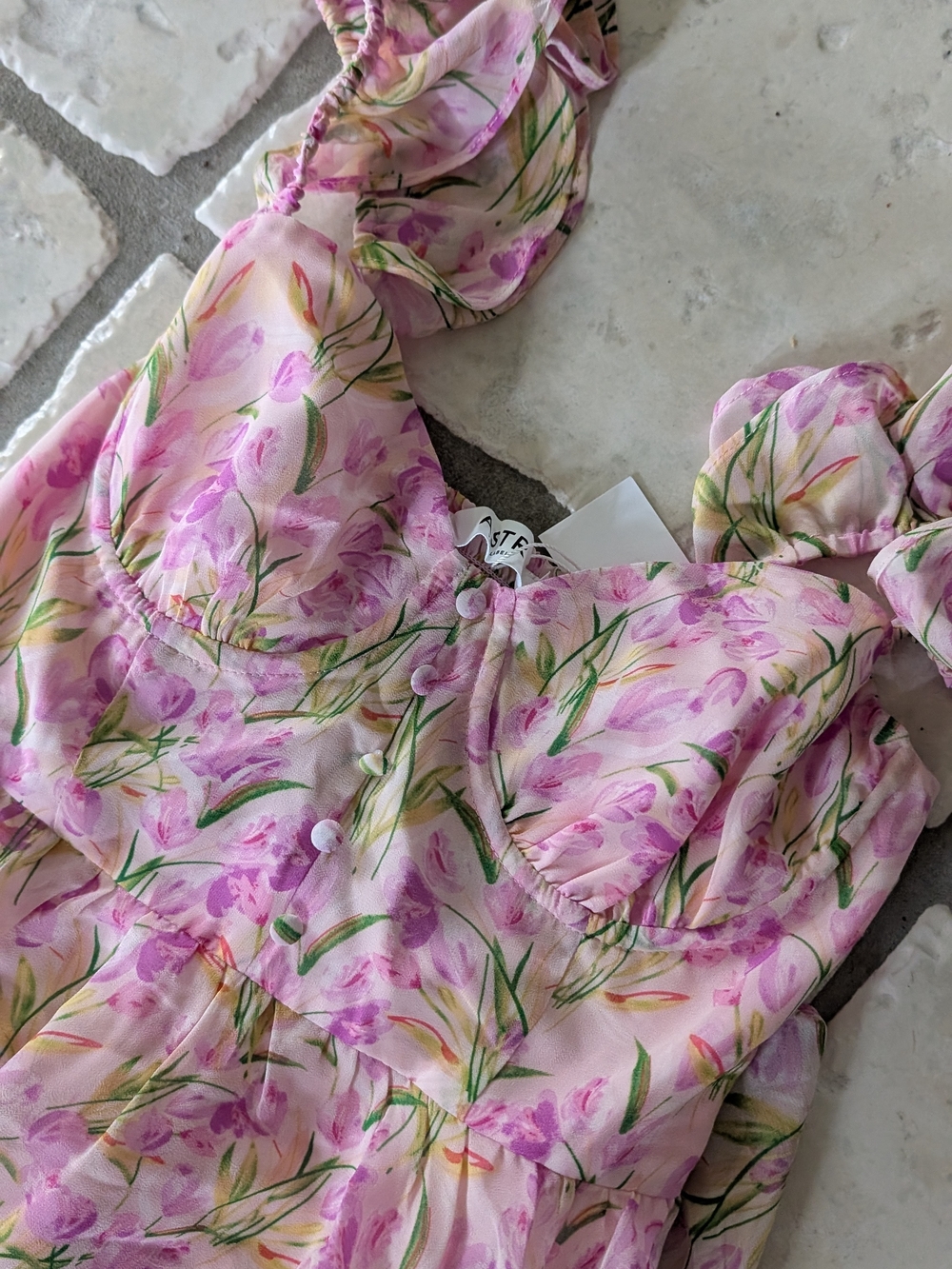 ASTR Floral Pink Tiered Maxi Dress - Picture 6 of 7